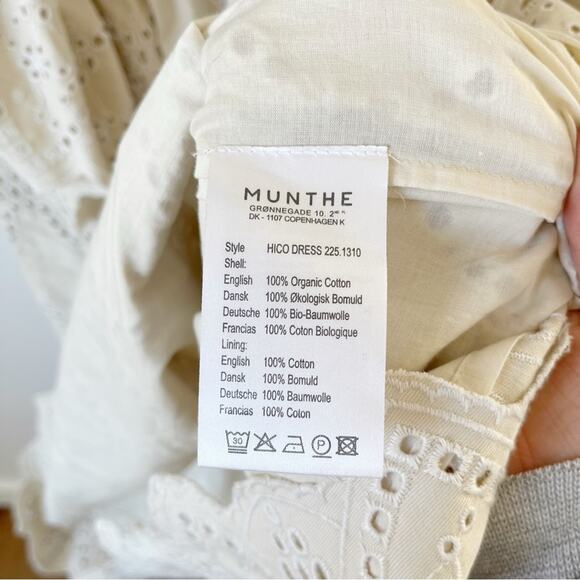 Munthe Hico Eyelet Ruffle Dress Sz 36/ US 6 - Picture 7 of 8
